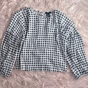b&w gingham blouse